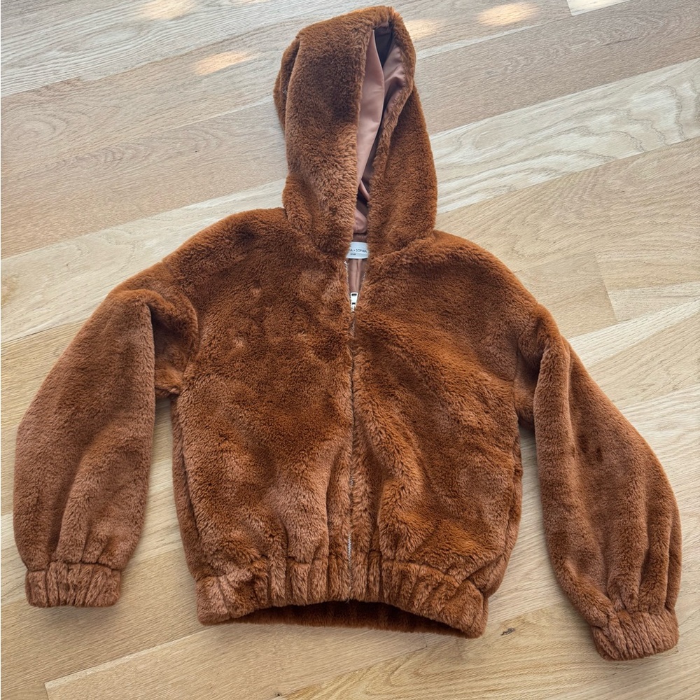 Victoria + Sophia Brown Soft Teddy Jacket size Small